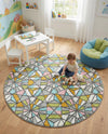 Wonder Tykes Collection Area Rug -  Chromatic Round Multi  lifestyle 38