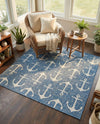 Seaside Haven Rugs Collection Area Rug - Sapphire (Blue) Square Blue  lifestyle 74