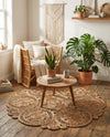 Woven Seaside Jute Collection Area Rug - Whittaker Round Natural  lifestyle 38