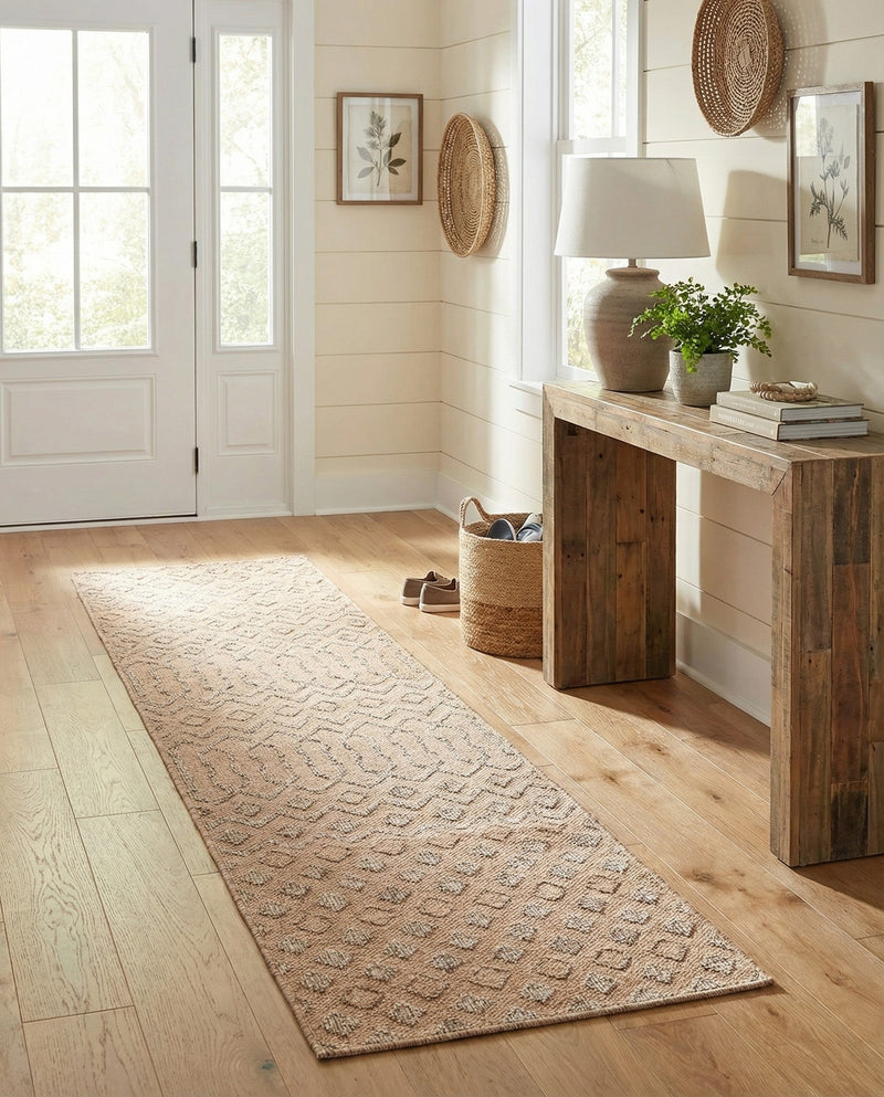 Garden Lattice Charm Collection Area Rug -  Pergola (Beige) Runner Beige  lifestyle 56
