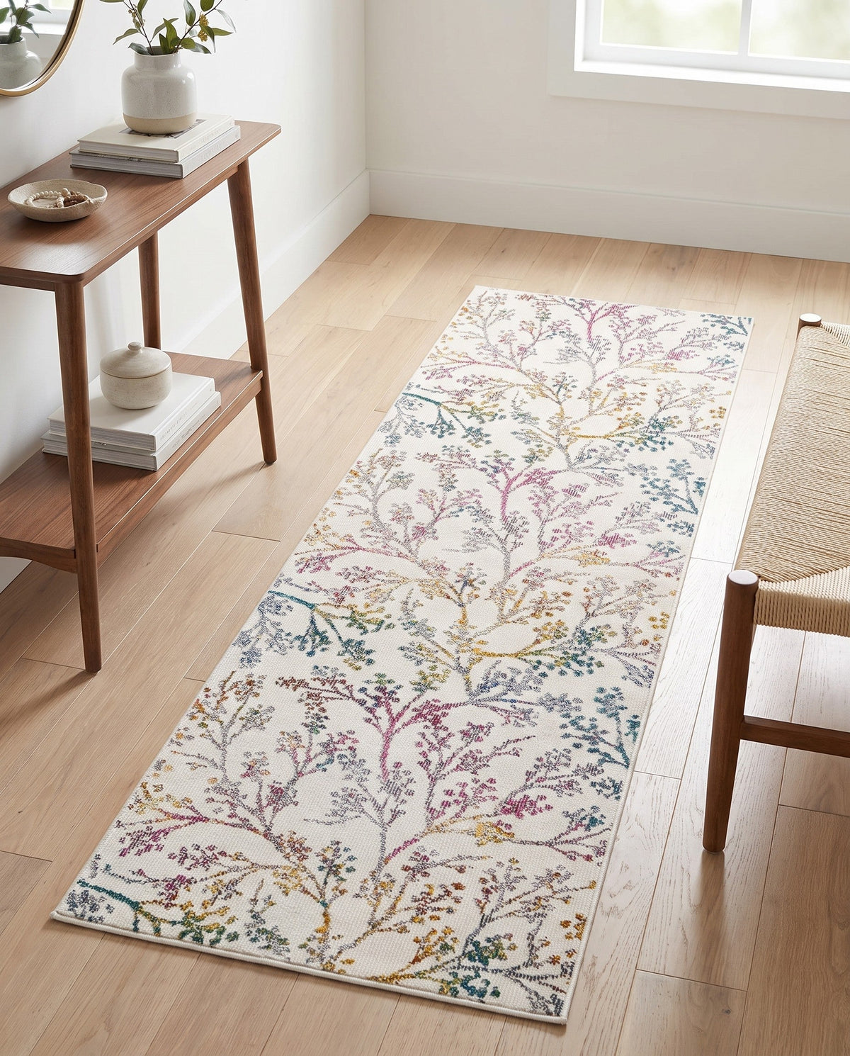 Meadow Breeze Collection Area Rug -  Sunbeam Runner Ivory  lifestyle 196