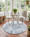 Aegean Elegance Washables Collection Area Rug -  Paros Round Ivory Gray  lifestyle 68
