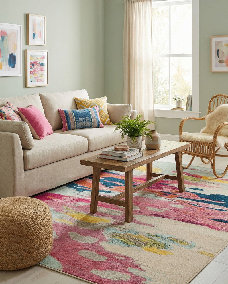 Marrakesh Elegance Collection Area Rug -  Skhirat Rectangle Pink  lifestyle 15