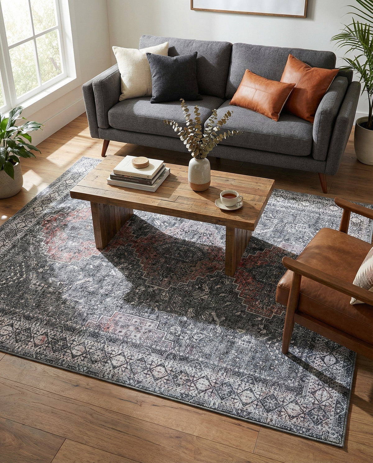 Heritage Elegance Collection Area Rug -  Uffizi Rectangle Gray  lifestyle 12