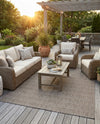 Seaside Stripes Collection Area Rug -  Boardwalk (Natural) Rectangle Natural  lifestyle 14