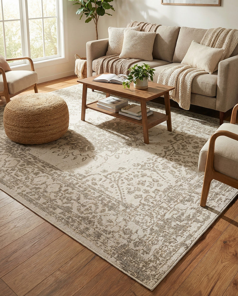 Patio Heritage Collection Area Rug -  Lafayette (Gray) Rectangle Gray  lifestyle 21