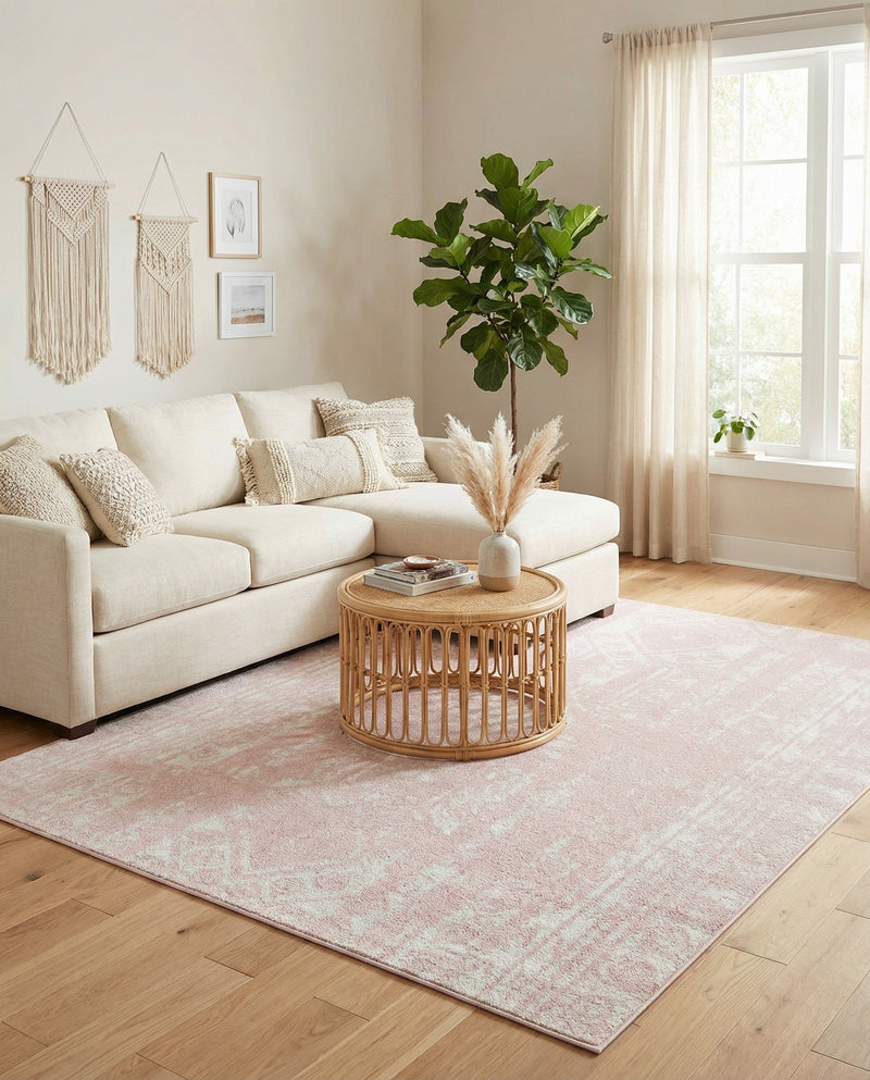 Brighton Stripes Collection Area Rug - Sussex (Pink) Rectangle Pink  lifestyle 5