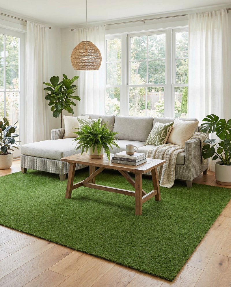 Meadow Retreat Collection Area Rug - Glen Rectangle Green  lifestyle 30