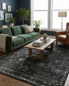 Riviera Elegance Collection Area Rug - Antibes (Black) Rectangle Black  lifestyle 8