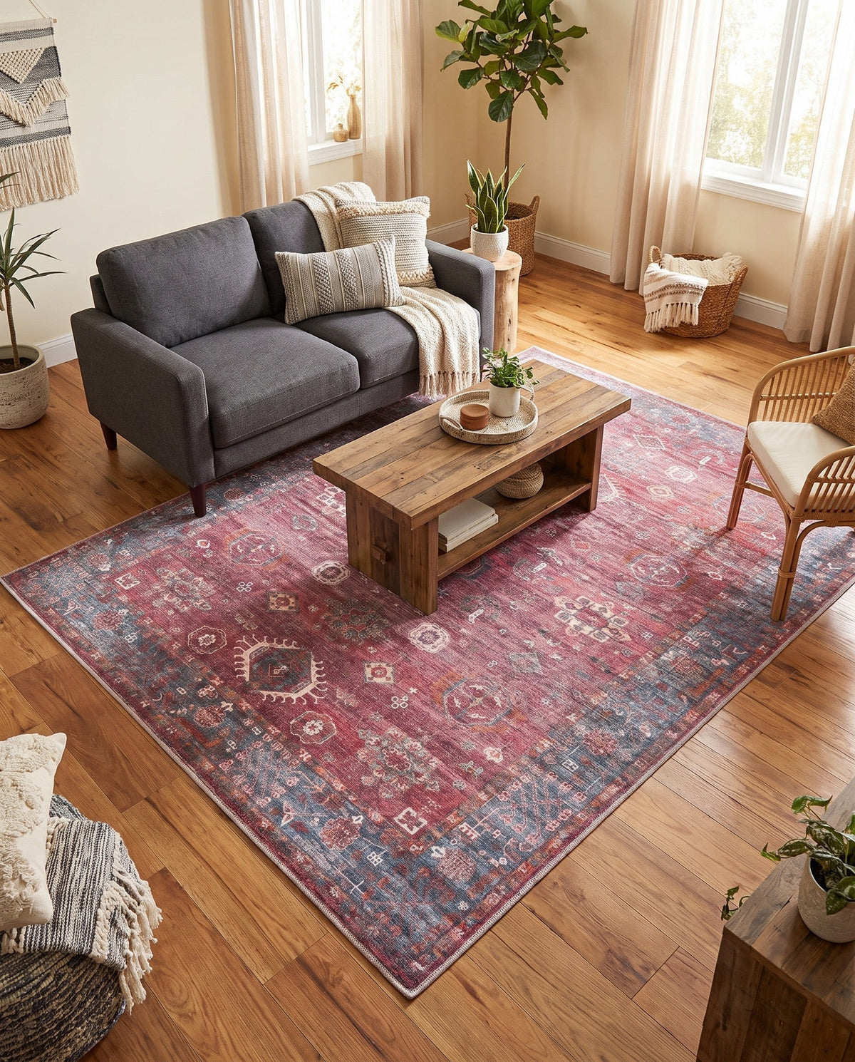 Zahara Oasis Collection Area Rug -  Ouarzazate Rectangle Antique Red  lifestyle 16