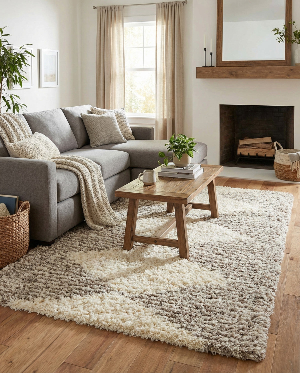 Eternal Plush Oasis Collection Area Rug -  Bliss Rectangle Pearl and Khaki  lifestyle 33