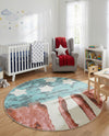Wonder Tykes Collection Area Rug -  Zany Round Red and Blue  lifestyle 49