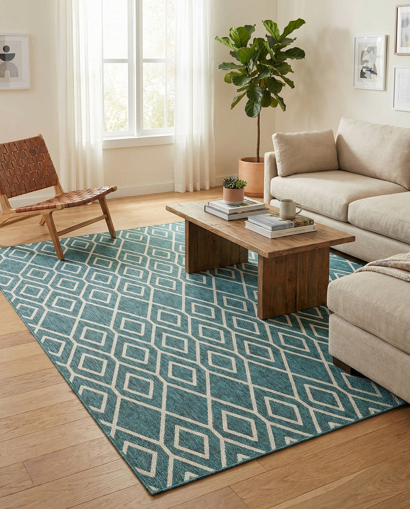 Urban Oasis Rugs Collection Area Rug -  Boulevard (Teal) Rectangle Teal  lifestyle 25