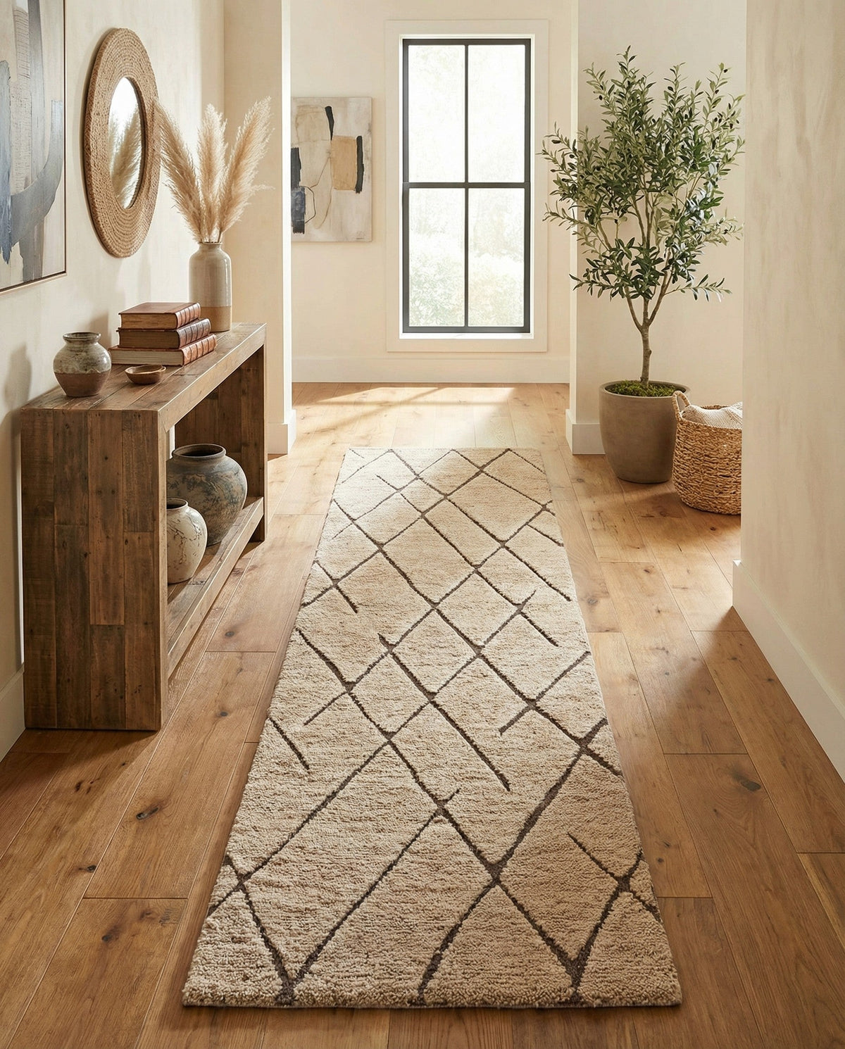 Sahara Berber Wool Collection Area Rug - Marrakesh Runner Camel Brown  lifestyle 133