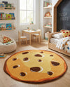 Whimsy Wonders Wool Collection Area Rug -  Lagoon Round Light Brown  lifestyle 12