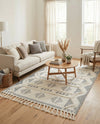 Sonoran Collection Area Rug - BellRock Rectangle Gray and White  lifestyle 15