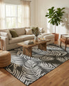 Seaside Blooms Collection Area Rug - Verdure (Charcoal) Rectangle Charcoal  lifestyle 21