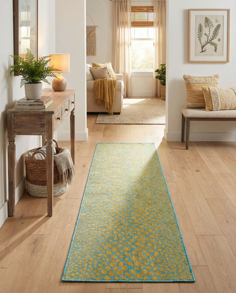 Urban Oasis Rugs Collection Area Rug -  Terrace (Yellow and Aqua) Runner Yellow and Aqua  lifestyle 57