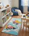 Wonder Tykes Collection Area Rug -  Labyrinth Runner Teal  lifestyle 32