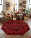 Samarkand Elegance Collection Area Rug -  Zarafshan Octagon Red  lifestyle 68