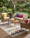 Bahama Breeze Outdoor Collection Area Rug -  Bimini Rectangle Gray  lifestyle 13