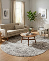Luminara Sands Collection Area Rug - Elysium (Stone Gray) Oval Stone Gray  lifestyle 74