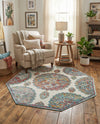 Arcadia Rugs Collection Area Rug -  Atlantis (Cream) Octagon Cream  lifestyle 46