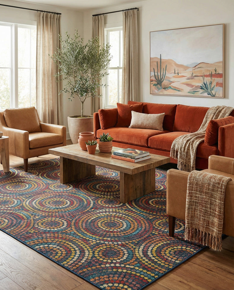 Coastal Terrace Collection Area Rug -  Lagoon Square Multi  lifestyle 51