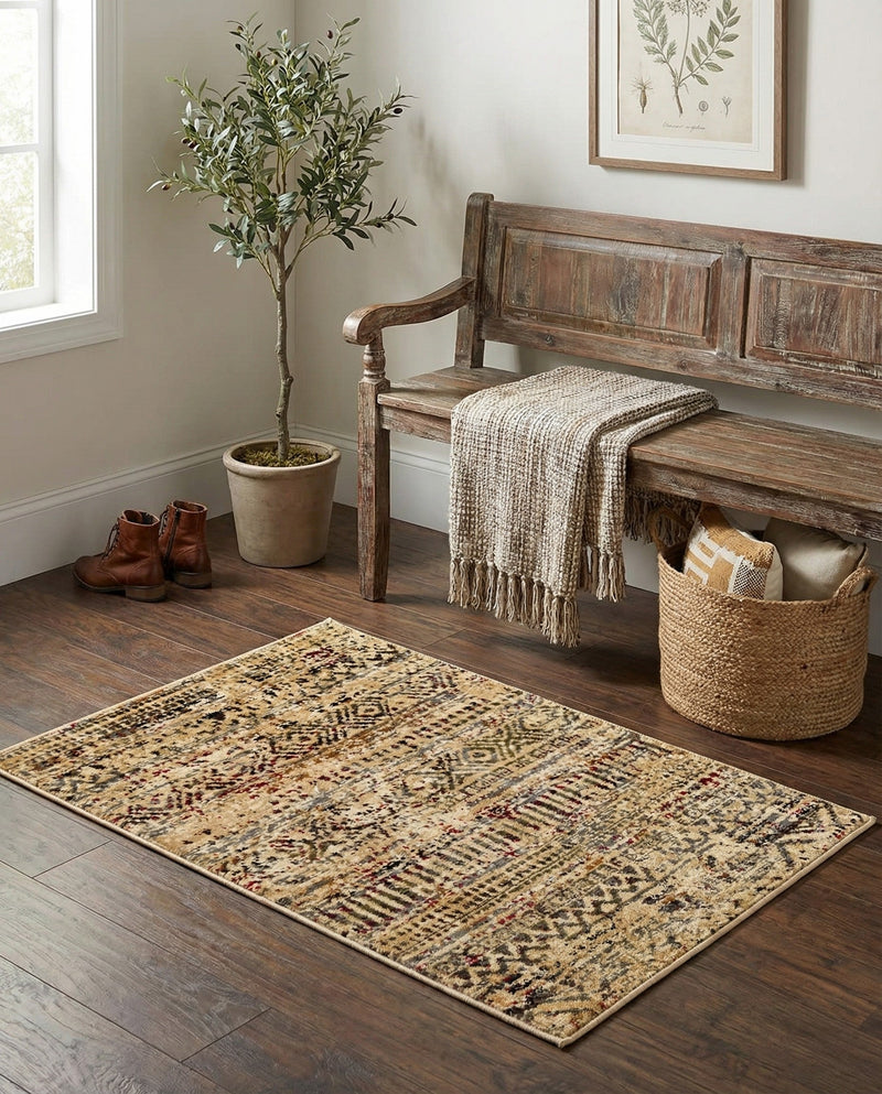 Neptune Elegance Collection Area Rug -  Nereid Rectangle Beige  lifestyle 67