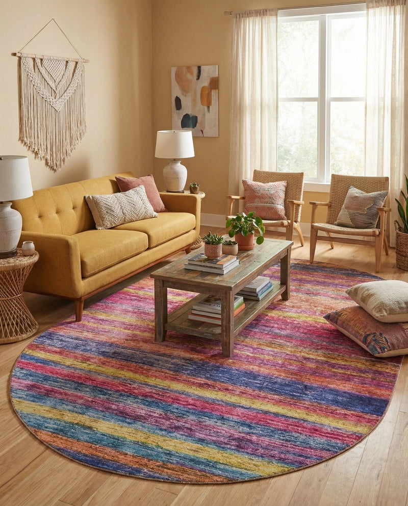 Sahara Essence Collection Area Rug - Oasis (Multi) Oval Multi  lifestyle 43