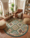 Coastal Terrace Collection Area Rug -  Sandbar Round Green  lifestyle 56