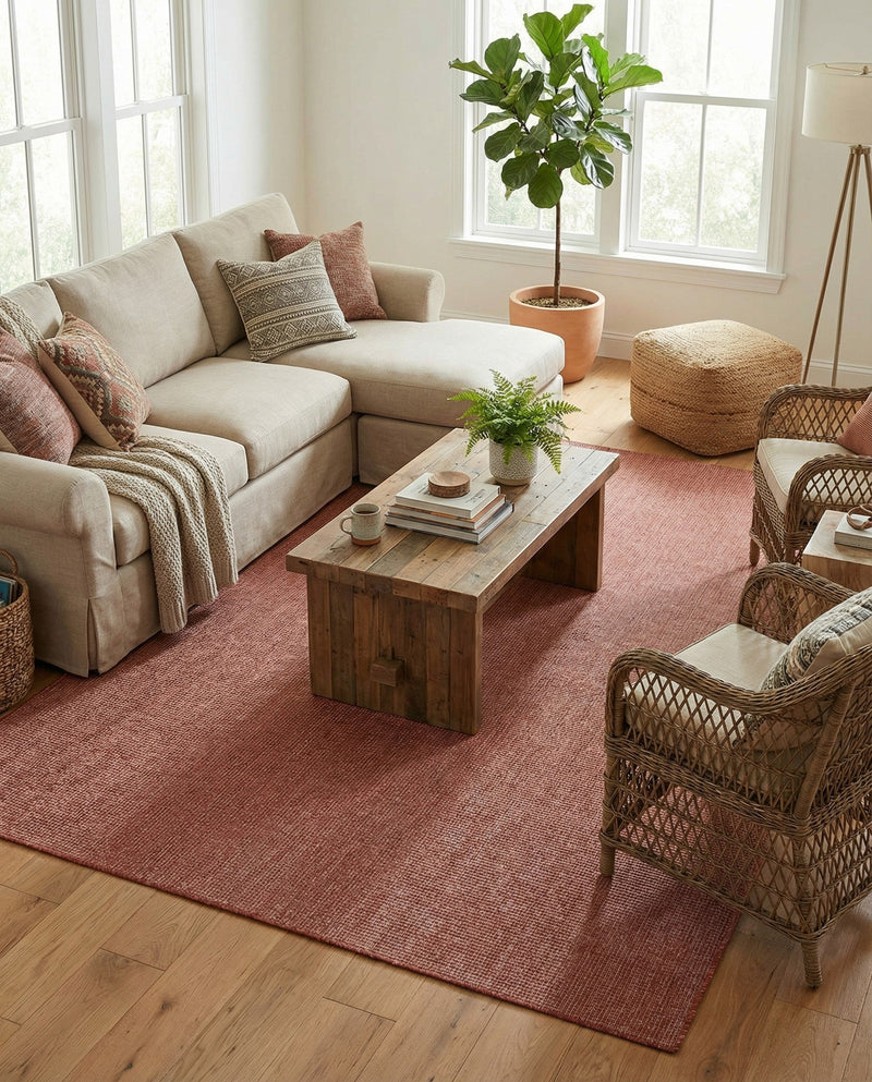 Seaside Serenity Collection Area Rug - Veranda (Rust Red) Rectangle Rust Red  lifestyle 16