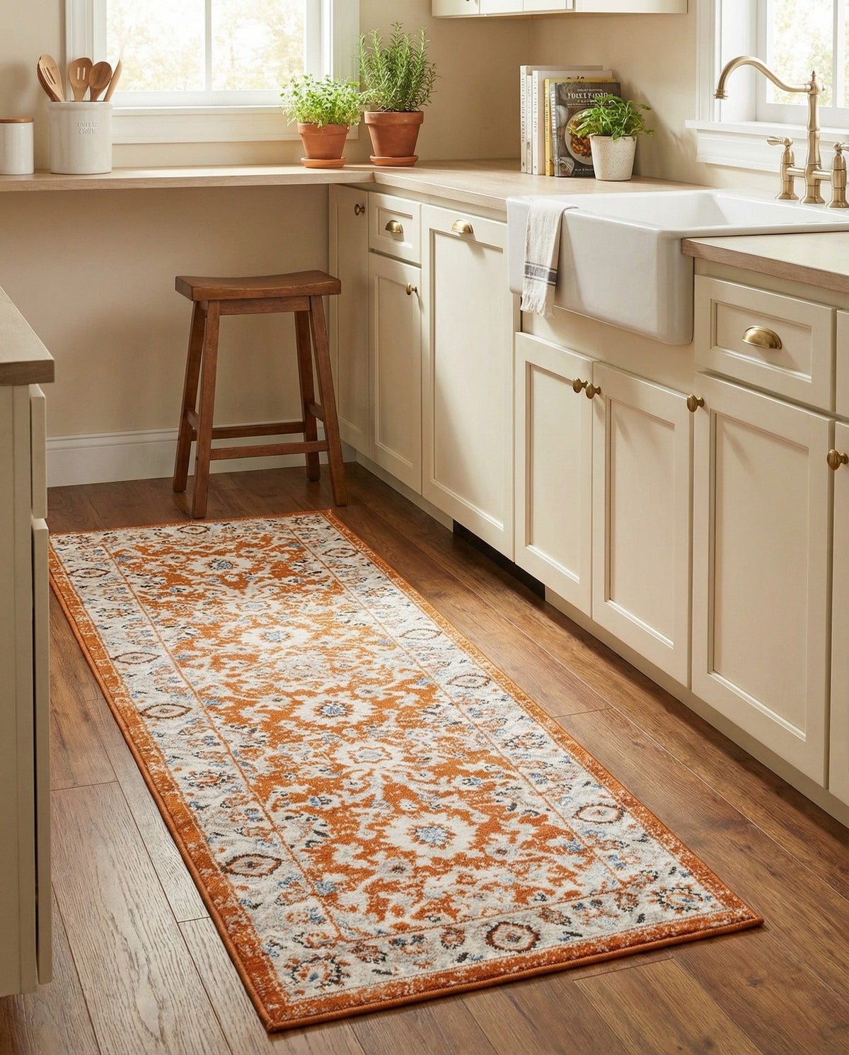 Savannah Elegance Collection Area Rug - Augusta (Rust Red) Runner Rust Red  lifestyle 86