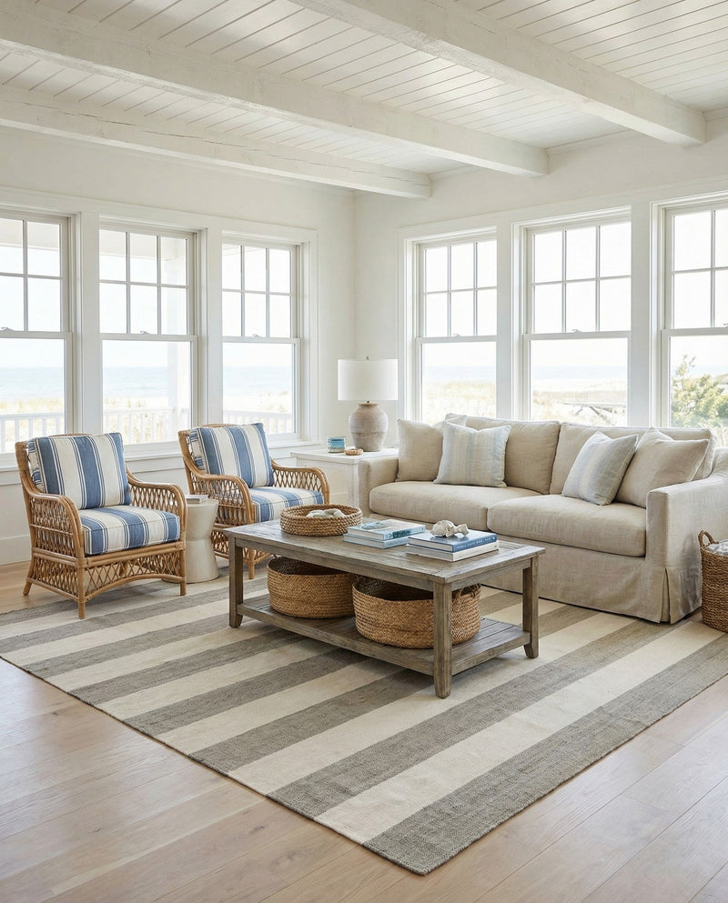 Martha's Vineyard Blueprints Collection Area Rug - Edgartown Rectangle Gray  lifestyle 9