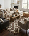 Lattice Gardens Collection Area Rug -  Bloomfield (Brown) Rectangle Brown  lifestyle 12