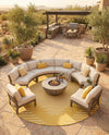 Urban Terrace Collection Area Rug -  Chelsea (Yellow) Round Yellow  lifestyle 28