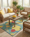 Coastal Terrace Collection Area Rug -  Cove Rectangle Blue  lifestyle 7