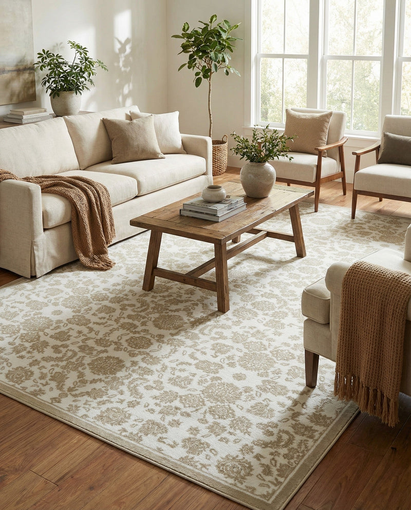 Andes Summit Collection Area Rug -  Chimborazo Rectangle White Brown  lifestyle 26