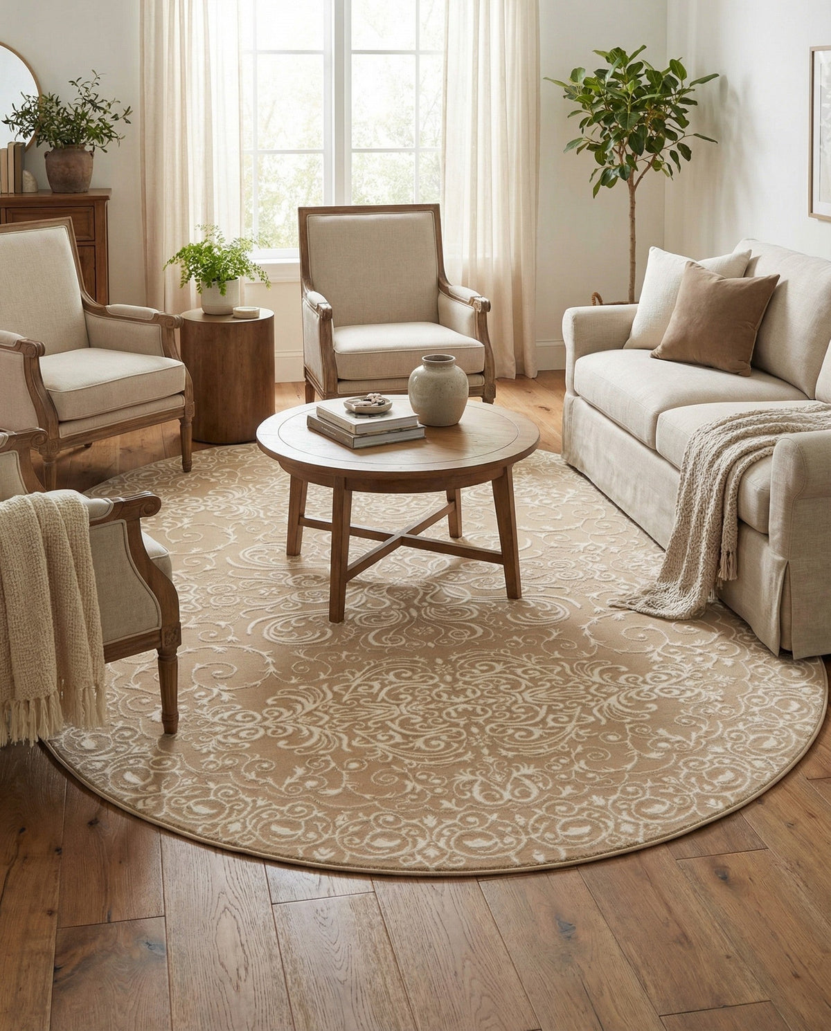 Andes Summit Collection Area Rug -  Lanín Oval Beige  lifestyle 102