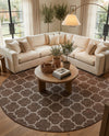 Savannah Pergola Collection Area Rug - Arbor (Brown) Round Brown  lifestyle 47