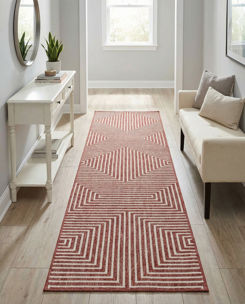 Urban Terrace Collection Area Rug -  Astoria (Rust Red) Runner Rust Red  lifestyle 39