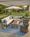 Savannah Pergola Collection Area Rug -  Pavilion (Blue) Rectangle Blue  lifestyle 9