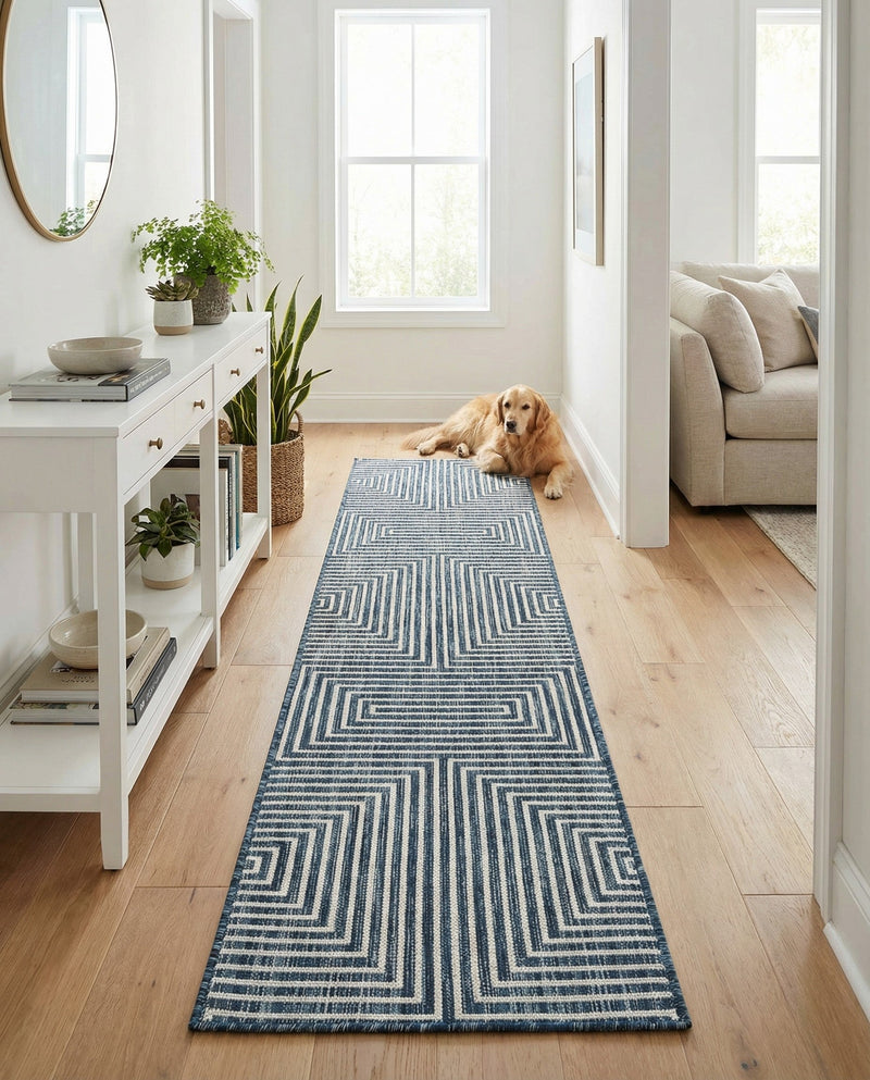 Urban Terrace Collection Area Rug -  Astoria (Blue) Runner Blue  lifestyle 48