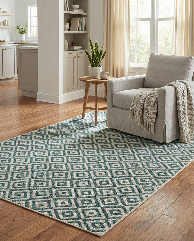 Urban Oasis Rugs Collection Area Rug -  Rooftop (Teal) Rectangle Teal  lifestyle 30