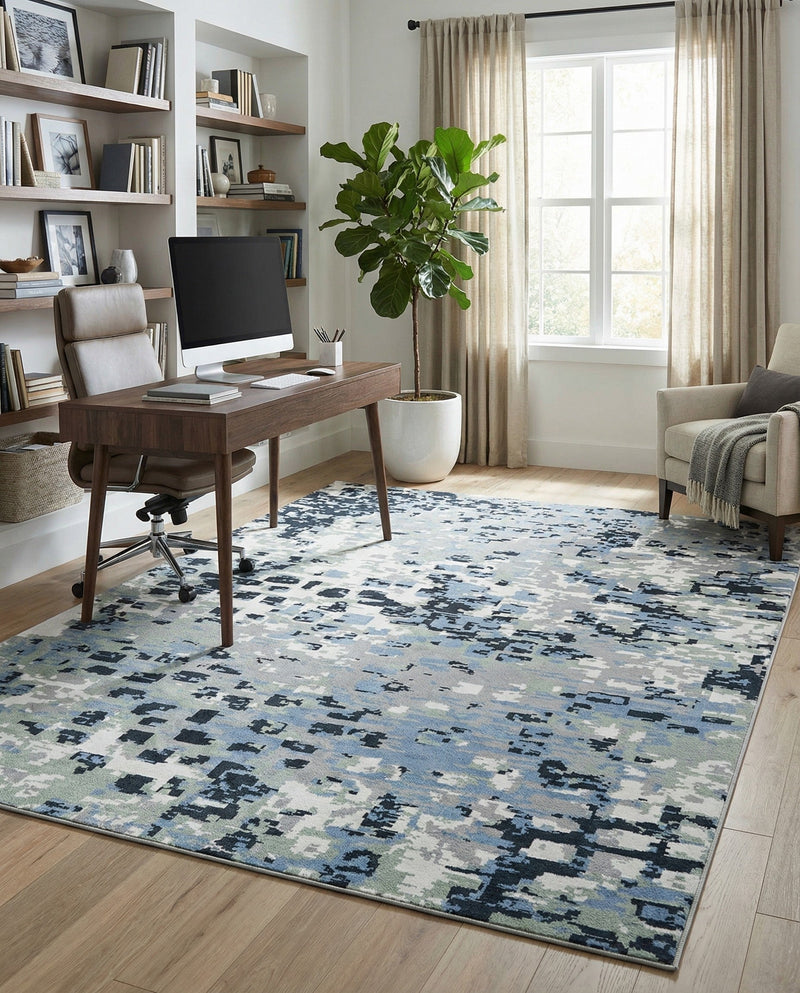 Aegean Elegance Washables Collection Area Rug -  Andros Rectangle Gray Navy Green  lifestyle 29
