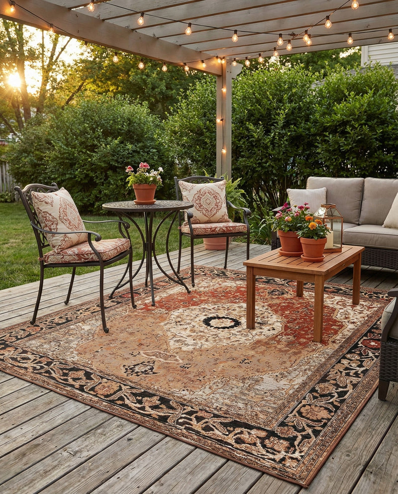 Patio Heritage Collection Area Rug -  Gazebo Square Multi  lifestyle 72