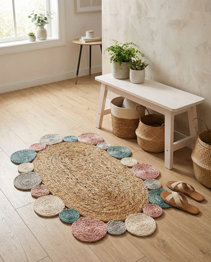Woven Seaside Jute Collection Area Rug - Sienna Oval Multi  lifestyle 58