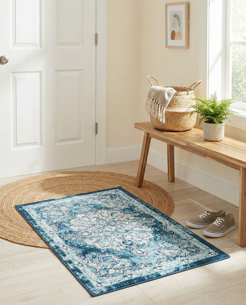 Beverly Grove Collection Area Rug - Melrose (Navy Blue) Rectangle Navy Blue  lifestyle 28