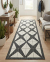 Urban Terrace Collection Area Rug -  Hudson Runner Black and White  lifestyle 24