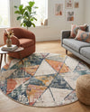 Jewel Oasis Collection Area Rug -  Topaz Round Multi  lifestyle 72